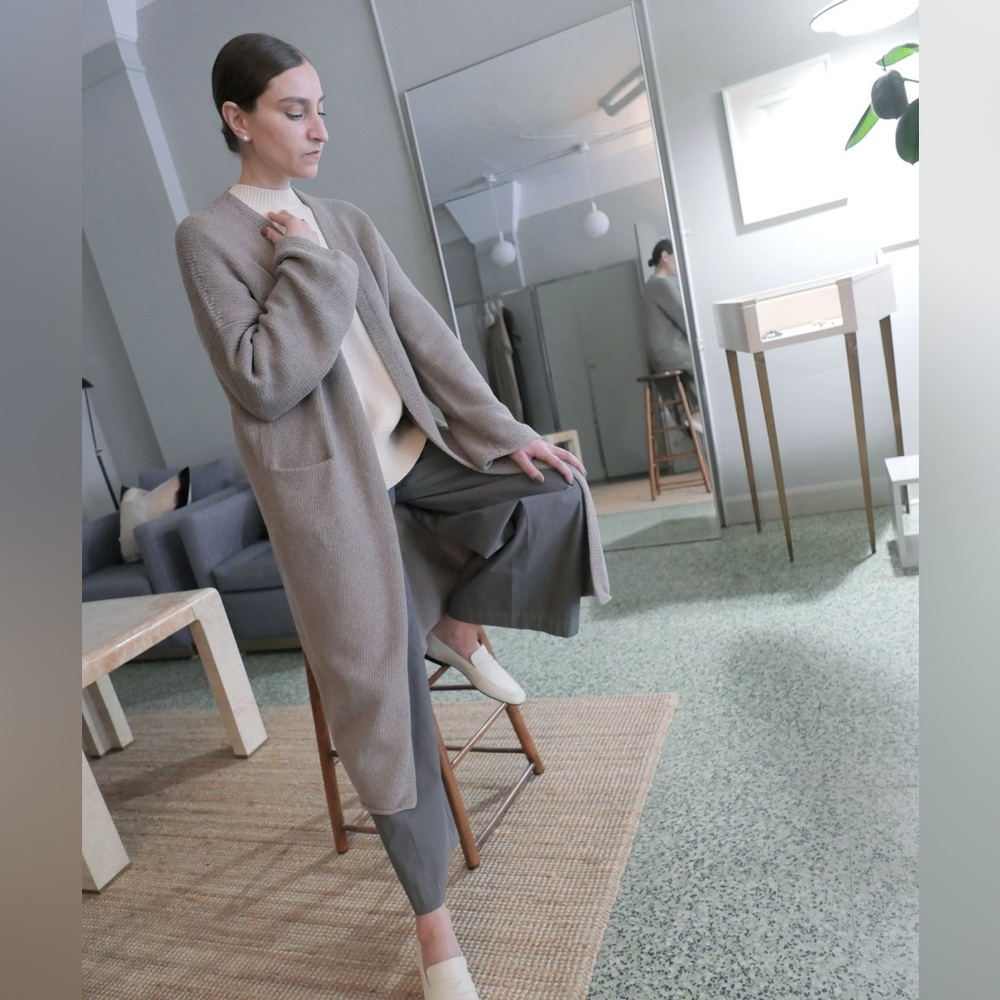 Lauren Manoogian Facil Long Cardigan Grey Melange 2 / M
